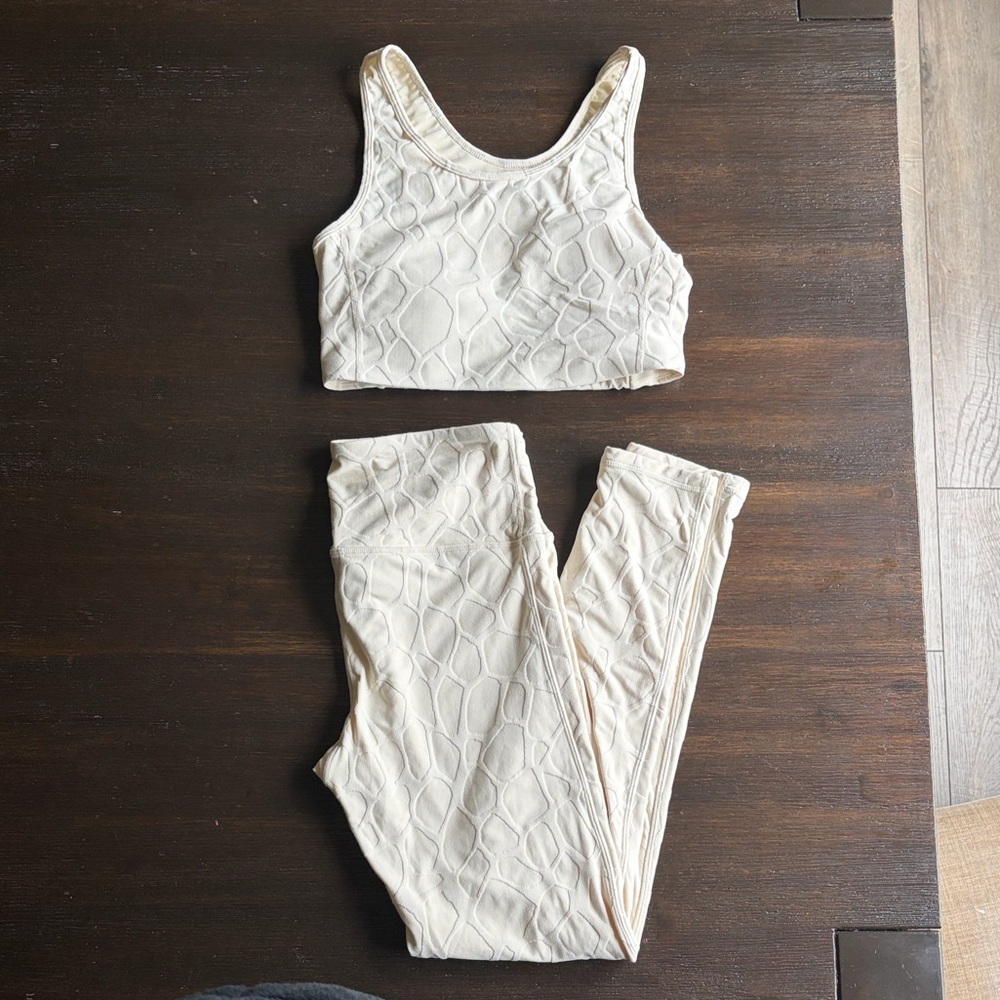 Mono B Ivory Textured Sports Bra